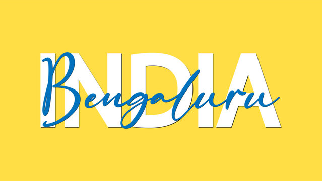 Bengaluru in India calligraphy concept vector vector illustration. Bengaluru is the capital and the largest city of the Indian state of Karnataka.