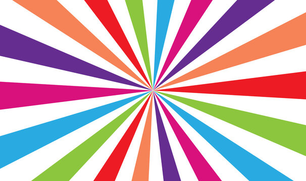 Sunburst Circus background and spiral retro rays vector pattern