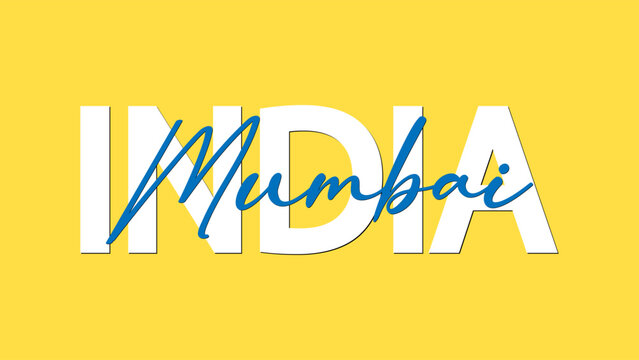 Mumbai in India calligraphy concept vector vector illustration. Mumbai is the capital and the largest city of the Indian state of Maharashtra.