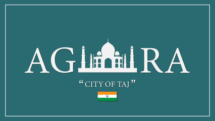 Agra city of Taj concept vector illustration