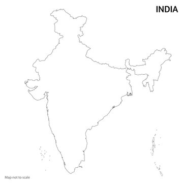 Indian Map outline vector illustration