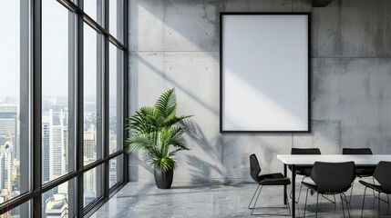 Meeting room, office wall art mockup, mock up poster 