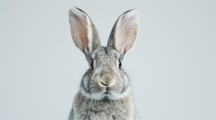 Obraz premium Close-up shot of a rabbit on a white surface