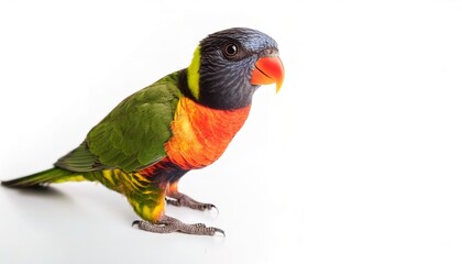 rainbow lorikeet - Trichoglossus moluccanus - is a small species of parrot found in Australia. isolated on white background The plumage as with all subspecies, is very colorful