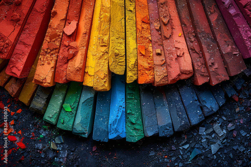 Poster a spectrum of colors radiating from a central point. concept of diversity and inclusiveness. generat