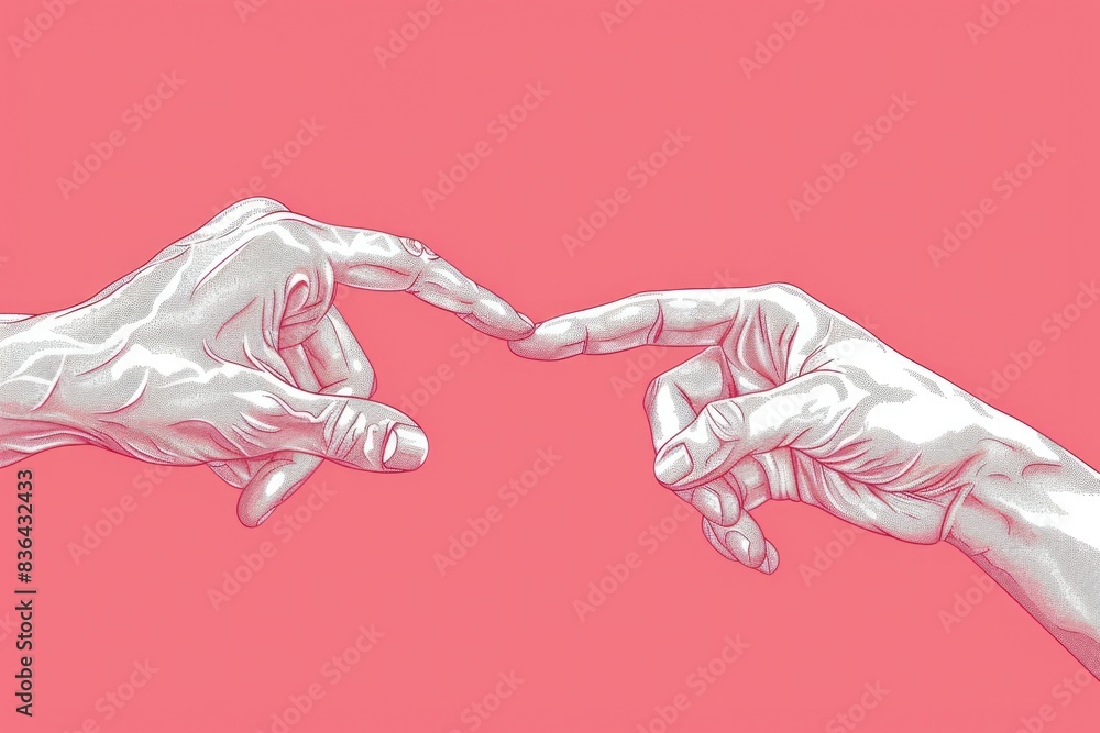 Aufkleber Two hands holding or clasping together, symbolizing connection and unity