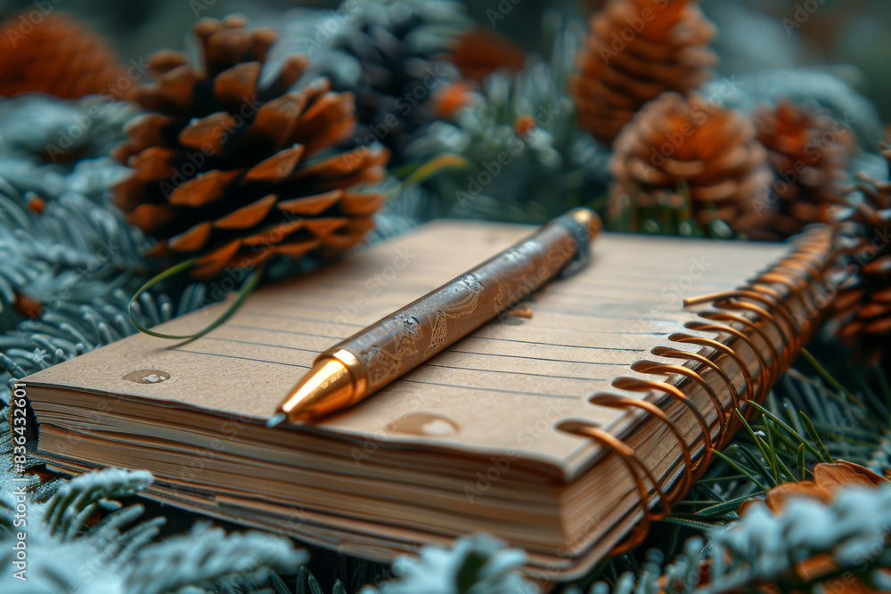 Poster a new year's resolution list written on a notepad. concept of new beginnings and personal goals. gen