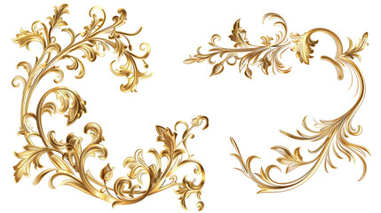 floral gold elements, frames and borders elegance and sophistication in design. generative ai