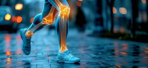 Anatomy of human leg joints leg health concept Generative AI