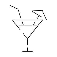 Summer travel or vacation line icon. Summer elements, signs and beach