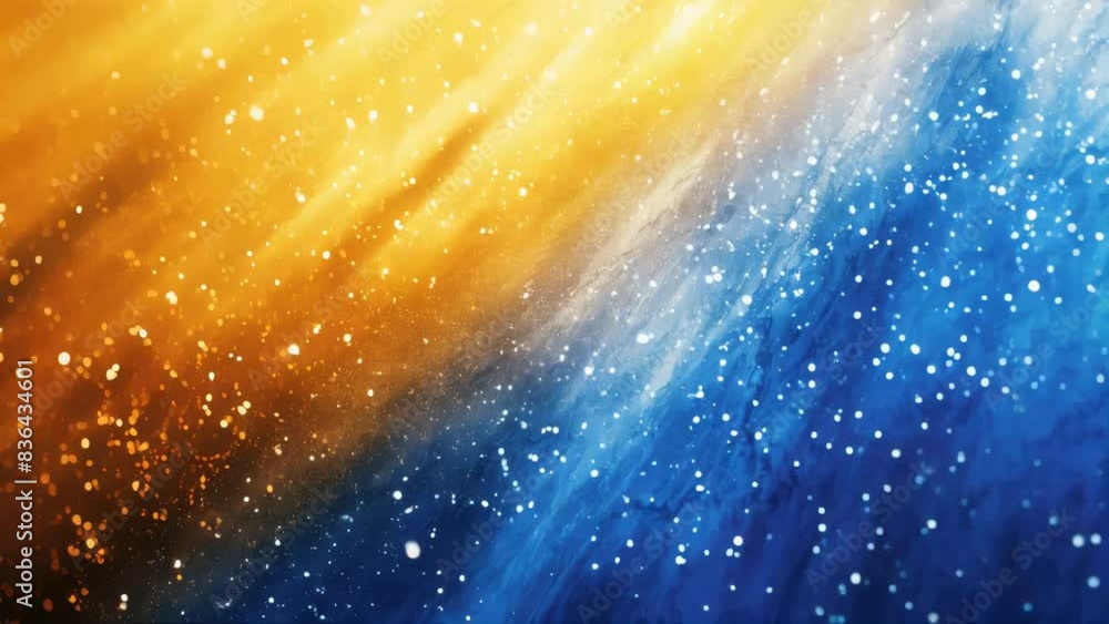 Poster a bright blue and yellow colored background with no additional objects or elements.