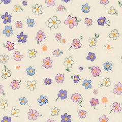 floral garden bloom flower pattern seamless wallpaper design illustration ornament decor