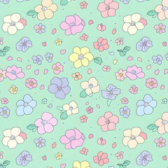 floral garden bloom flower pattern seamless wallpaper design illustration ornament decor