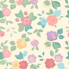 floral garden bloom flower pattern seamless wallpaper design illustration ornament decor