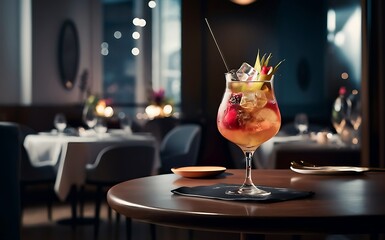 Alcohol cocktail drink on the table in restaurant