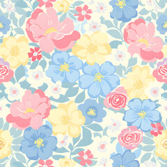 floral garden bloom flower pattern seamless wallpaper design illustration ornament decor