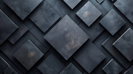 A Close up View of a Black Background With Many Different Shapes and Sizes of Squares - Generative AI