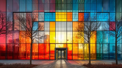 An exterior view of the La Defense modern office building in Almere, The Netherlands - January 30, 2018
