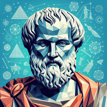 low-poly vector illustration of philosopher Aristotle