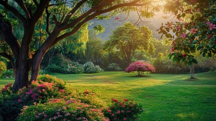 Fototapeta premium Beauty of Trees and Flowers in Nature
