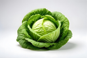 Obraz premium Freshly picked cabbage from the farm on a white background