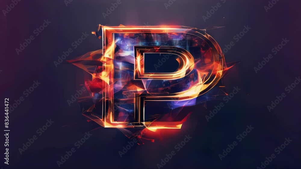 Poster a close-up of the letter p composed of neon lights, providing a unique visual effect.
