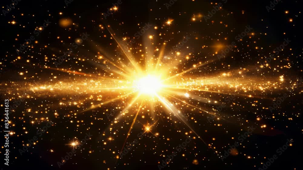 Poster a single star shines brightly against a dark background, suitable for use in designs related to spac