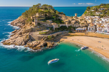 Tossa de Mar town on Costa Brava Mediterranean coast in Catalonia, Spain.