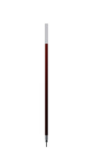 Rod for pen with red ink isolated on transparent and white background. Office concept. 3D render