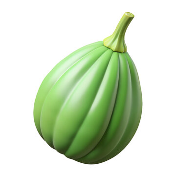 Pointed gourd Parwal Vegetable Hyperrealistic Highly Detailed Isolated On Plain White Background