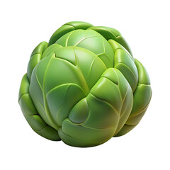 Obraz premium Brussels sprouts Vegetable Hyperrealistic Highly Detailed Isolated On Plain White Background