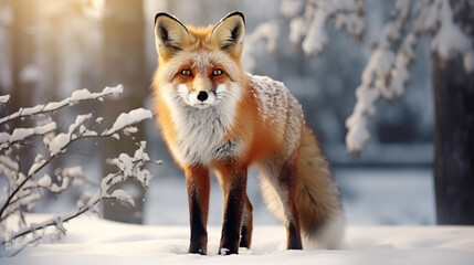 Obraz premium red fox vulpes