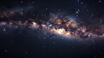 Clearly milky way galaxy. Long exposure photograph. A Breathtaking View of the Milky Way Galaxy.