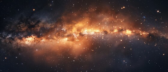 Clearly milky way galaxy. Long exposure photograph. A Breathtaking View of the Milky Way Galaxy.