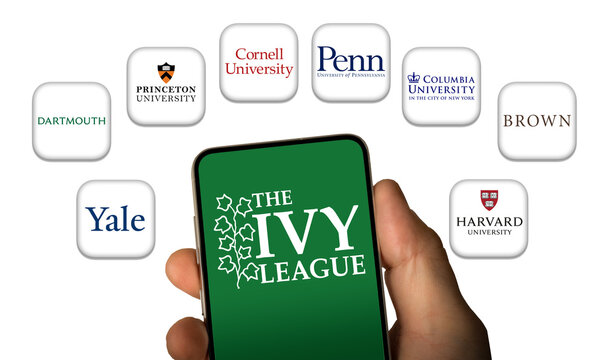 Members of the Ivy League displayed on mobile device