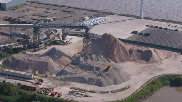 Aerial view of concrete plant in the United Kingdom