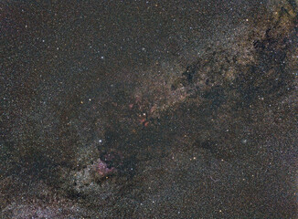 The Cygnus star constellation, night sky, cluster of stars, deep space, nebula. Swan constellation,...