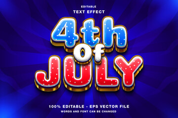 4th of July 3d Editable Text Effect Template Style Premium Vector