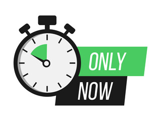 Limited offer. Sale countdown badge. Limited time only discount promotion. Vector illustration