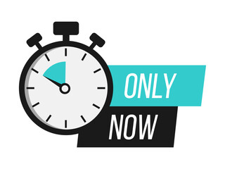 Limited offer. Sale countdown badge. Limited time only discount promotion. Vector illustration