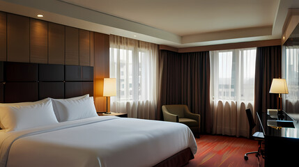 Background with a beautiful and neat hotel room view theme