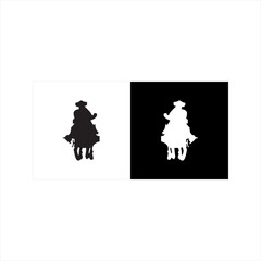 Illustration vector graphic of cow boy icon