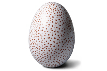 A realistic speckled egg stands out with its detailed texture, perfect for a transparent png and white background uses