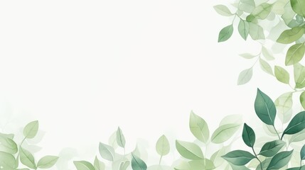 Elegant watercolor green leaves pattern on a light background, perfect for a delicate and nature-inspired background.