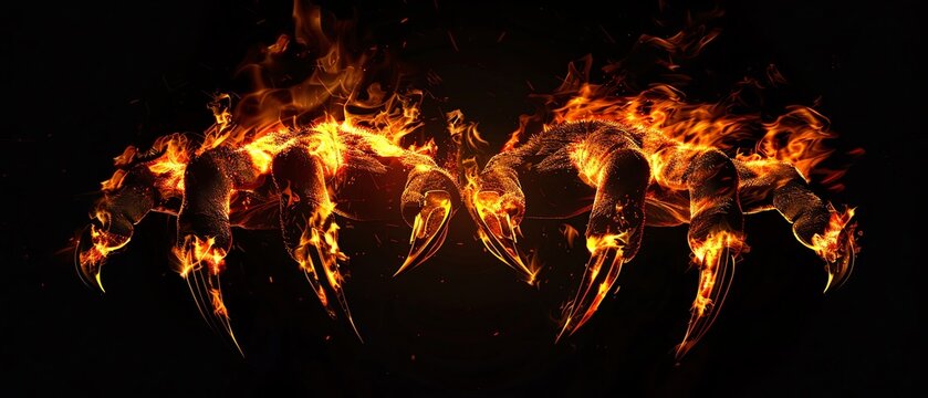 A wolverine with fiery claws