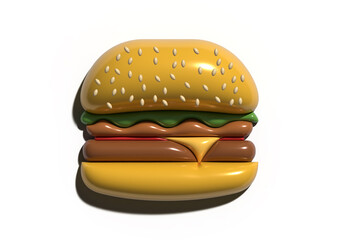 juicy hamburguer vector illustration with puffy effect
