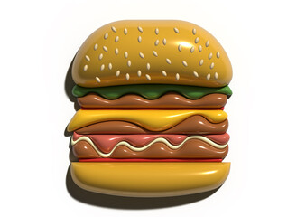 hamburguer vector illustration with puffy effect