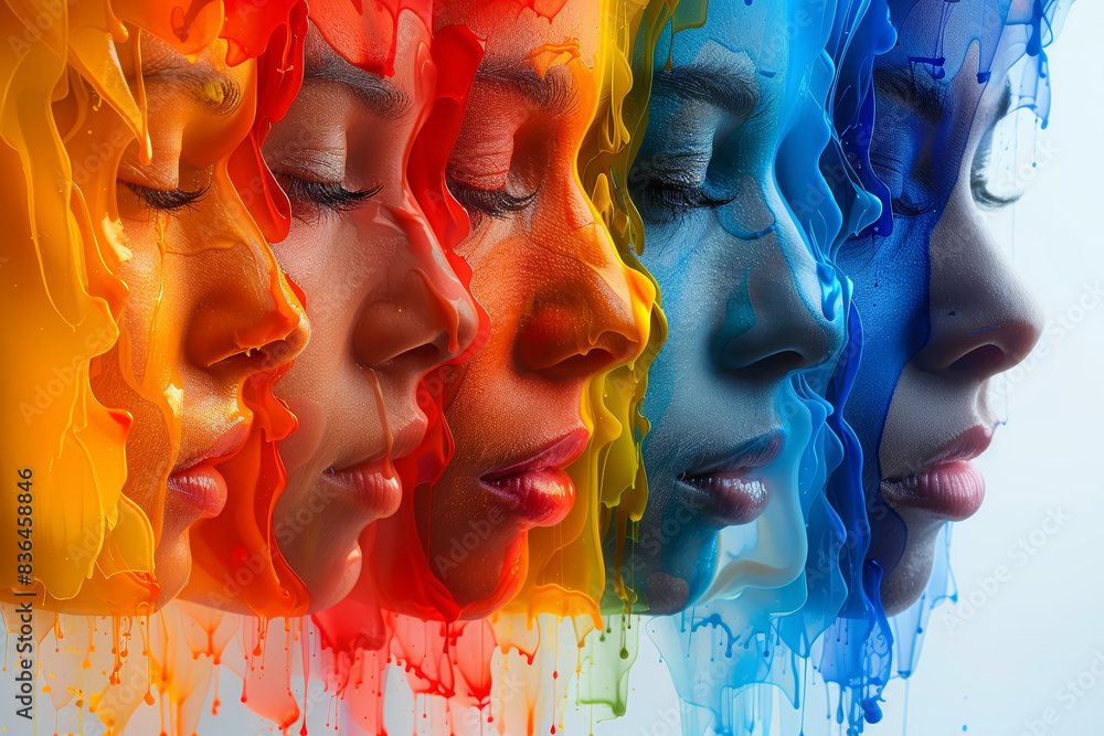 Poster a spectrum of attitudes spanning the range of human emotion, from optimism to pessimism and everythi