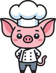 Animal chef character ilustration
