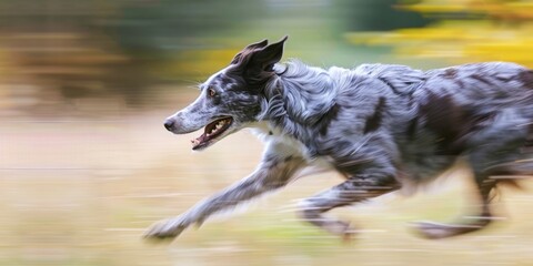 A close-up of a dog's tail wagging rapidly, with motion blur highlighting the excitement